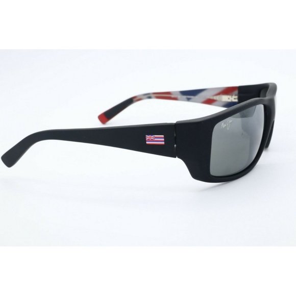 Maui Jim Wassup MJ 123-02HW Square Black Sunglasses Polarized Gray 60.5mm (B) - Picture 3 of 7